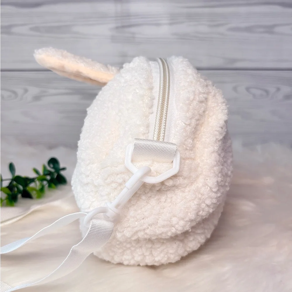 White‎ Sherpa Labubu Crossbody Bag